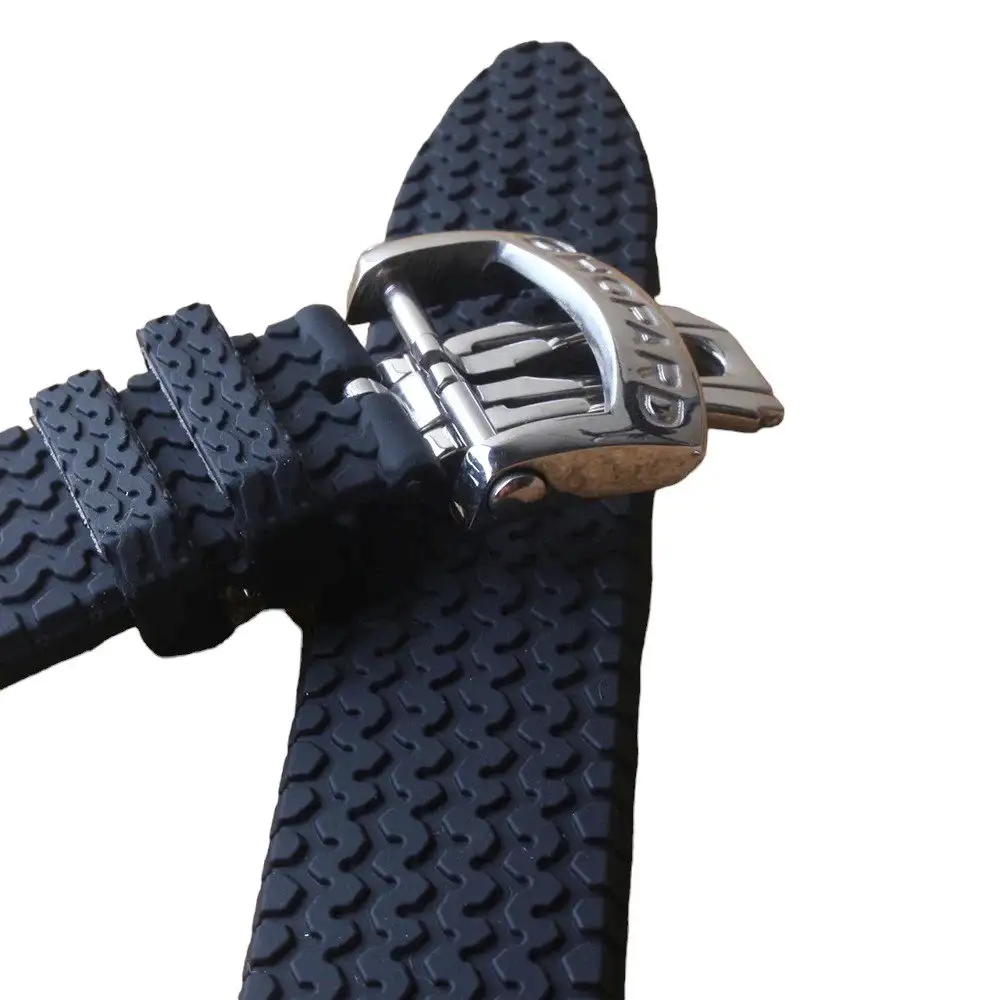 Black Rubber Watch Strap For Chopard Mille Miglia – 21mm Or 23mm Band Width