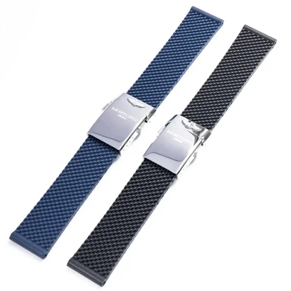 Bracelet Cuir De Veau Bleu 22mm Pour Breitling – Navitimer, Avenger, Etc.