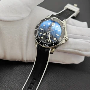 Rubber Strap for Omega Seamaster 300, Curved End